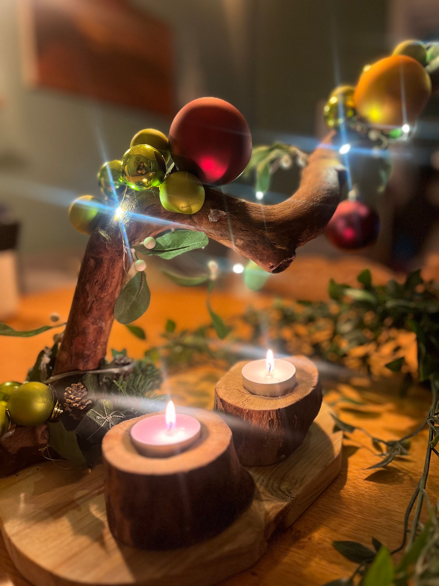 Noel : HANDMADE eco-friendly wooden candle holder