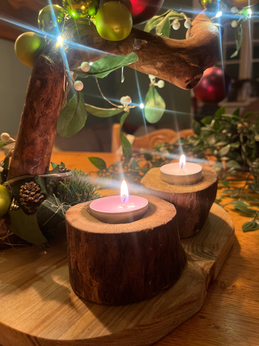 Noel : HANDMADE eco-friendly wooden candle holder