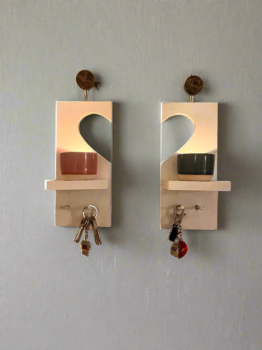 Handcrafted Heart-Shaped Wooden Key Holder