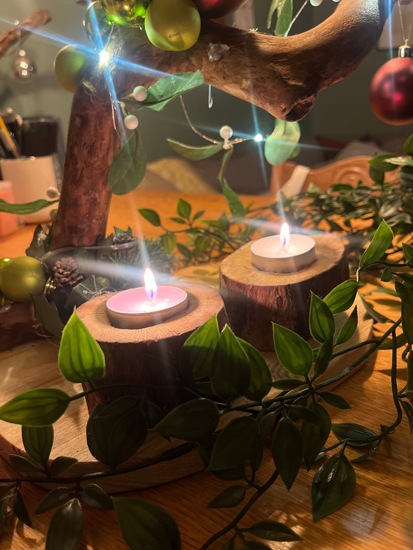 Noel : HANDMADE eco-friendly wooden candle holder